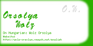 orsolya wolz business card